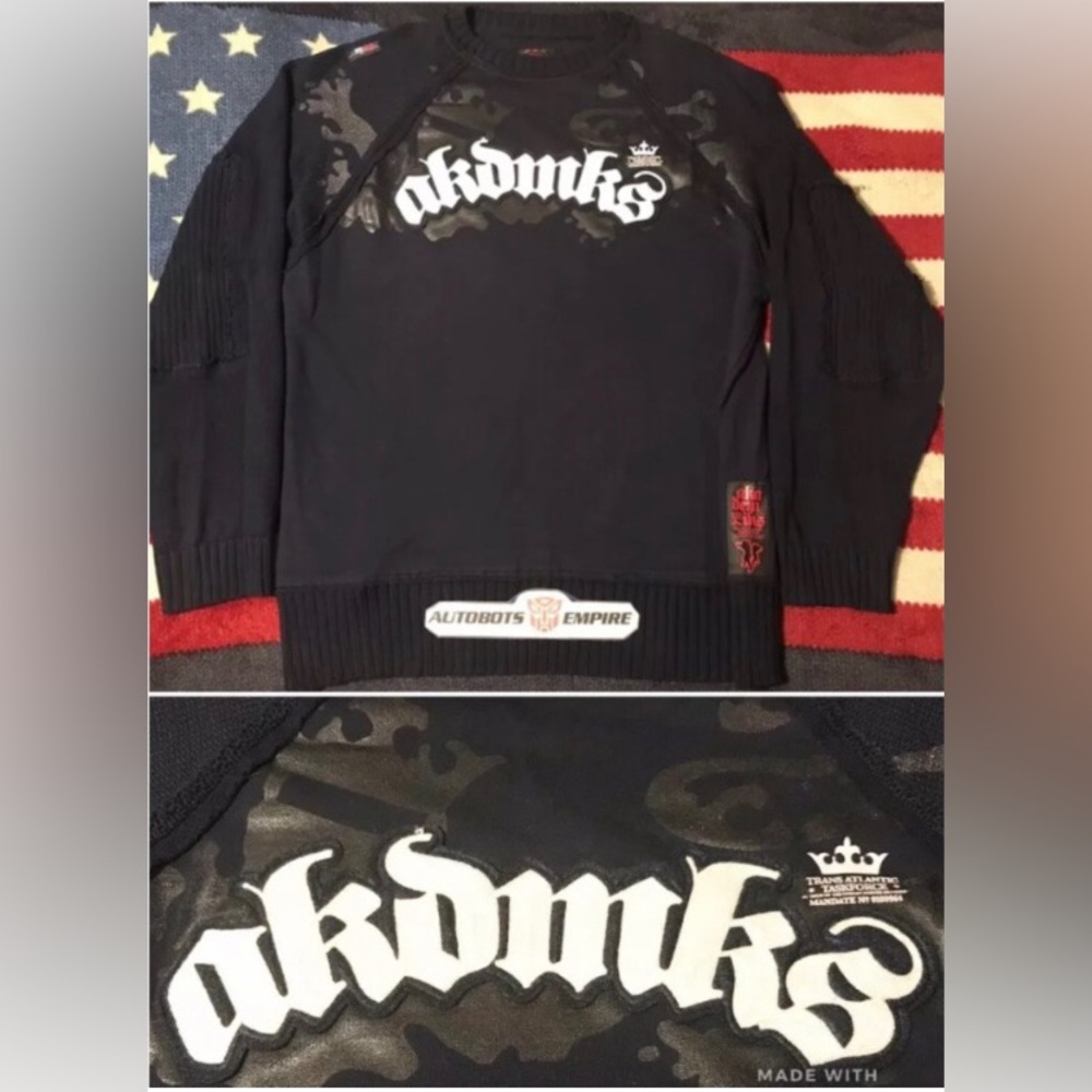 NWOT Vintage AKADEMIKS TRANSATLANTIC TACTICAL MILITARY Sweatshirt Sweater L Max